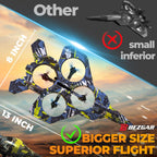 BEZGAR HQ057X RC Fighter Airplane丨Mini Drone Remote Control Jet Plane Stunt Drone for Adults & Kids Toy with Light Gift for Kids Beginner Blue