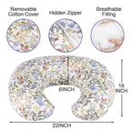 Nursing Pillow, Breastfeeding Pillow with Removable Cover, Ergonomic Breast Feeding Pillow, Baby Feeding Support Cushion for Mom Easier Breastfeeding- Original Size/Flower