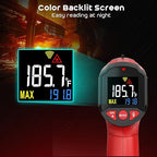 Infrared Thermometer Gun,SQECH Laser Thermometer Gun -58℉～1112℉(-50℃～600℃),Non-Contact Temperature Gun with Adjustable Emissivity&Color Backlight for Cooking, Pizza Oven,BBQ,Fridge,Engine,HVAC(Red)