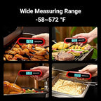Professional 3X Faster 0.5sec Instant Read Meat Thermometer Digital, High Accuracy ±0.5°F, IP67 Waterproof, Auto Wake/Sleep & Rotate Display, NSF & NIST Certified, Backlight Fry Oil Candy Thermometer