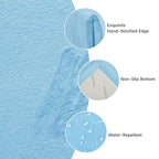 Baby Play Mat for Floor,1.3" Thick Elasti-Foam 50x50 Playpen Mat for Toddlers Infant kids,Water-Repellent Soft Coral Velvet for Tummy Time,Non-Slip Backing for Crawling,Tatami Style(Light Blue)