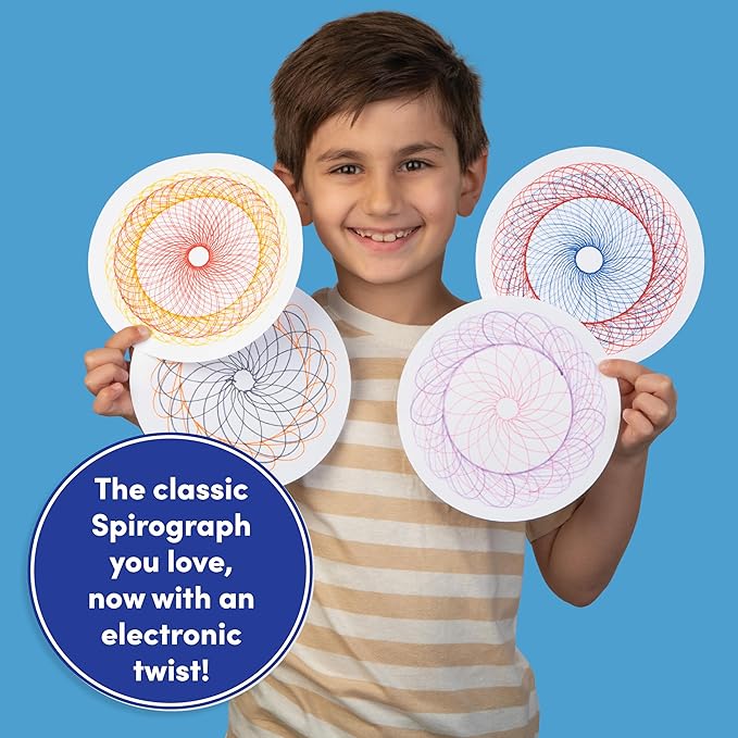 Spirograph Electric Machine - Arts and Crafts, Kids Toys, Art Supplies, Craft Supplies, Drawing Kit, Spiral Art, Classic Gear Design Kit, Case, Pens, Design Sheet Included, Ages 8+