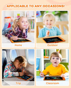 ORSEN LCD Writing Tablet 10 Inch, Colorful Doodle Board Drawing Tablet, Erasable Reusable Writing Pad, Educational for 3-8 Year Old Girls Boys(Orange)