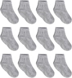 Zaples Baby Non Slip Grip Ankle Socks with Non Skid Soles for Infants Toddlers Kids Boys Girls