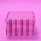 qqpp EVA Rubber 18 Tiles Interlocking Puzzle Foam Floor Mats - Baby Play Mat for Playing | Exercise Mat for Home Workout. Pink. QC-Cb18N