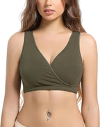 SUIEK 4 Pack Nursing Sleep Bra Maternity Bralette Cotton Breastfeeding Bras