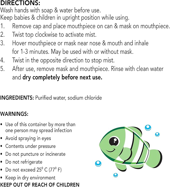 Vicks Sinex Kids Saline Easy Mist Refill, Drug Free Saline, Ages 1 Month+, Gently Clears and Soothes Everyday Stuffy Noses, Safe for Daily Use, 1.7 OZ