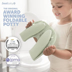 Jool Baby Folding Travel Potty Training Seat for Toddlers, Fits Round & Oval Toilets, Non-Slip Suction Cups, Includes Free Travel Bag (Sage)