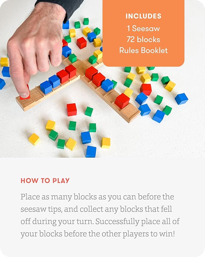 SimplyFun Kilter - The Educational Game of Levers & Motion - Irresistible Game & Hilarious Family Fun with an Introduction to Physics & Predicting Outcomes - Kids Game - 2 to 4 Players - Ages 8 & Up