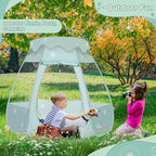 Baby Ball Pit for Toddler with 50 Balls, Kids Pop Up Play Tent for Girls, Princess Toys Gifts for Children Indoor & Outdoor Playhouse (Celadon: Gray/White/Babyblue, 109x90cm/50 Balls)