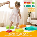 JOYIN 5 Pcs Turtle Balance Stepping Stones, Kids Turtle Path Jumping Stones, Toddler Obstacle Course Coordination Game Toys Indoor or Outdoor Play for Kids Aged 3+