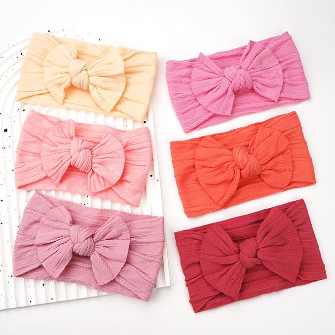 CÉLLOT Super Stretchy Soft Knot Headbands with Hair Bows Head Wrap Hair Accessories For Newborn Baby Girls Infant Toddlers Kids