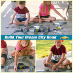 Magnetic Tiles Road & Train Track Expansion Pack Magnetic Building Blocks Construction Kids Toys for Ages 3-12 Boys Girls Building Toys Includes Road Tracks, Traffic Lights, Parking Spot