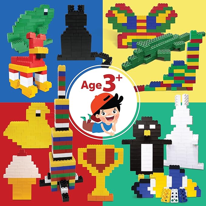 Large Building Blocks for Kids Ages 3-8 – 336 Piece Mega Set – Indoor & Outdoor STEM Toy for Boys & Girls
