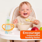 TonGass (6-Pack) Bottle Handles for Dr Brown Baby Bottles with Easy Grip Handles to Hold Their Own Bottle - BPA-Free Soft Silicone (Blue Green Red White Pink Orange, Narrow)