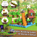 Magnetic Blocks, Magnetic Building Blocks, 3D Construction Build Toys, STEM Sensory Magnet Cubes (Multicolor-200PCS)