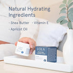 LOLA Stretch Mark Prevention Cream with Hydrating Body Oil for Skin Elasticity - Gentle Hypoallergenic Maternity Self Care Formula - Cocoa Butter Scar Cream & Collagen Support - 4 Fl Oz