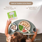 Made in USA Spoon la la Toddler Utensils Set - 6 Pack (3 Spoons & 3 Forks for Kids) - Self-Standing 3D Ergonomic Cat & Dog Handles - BPA-free, Dishwasher Safe, Baby Silverware (Pink, Yellow, Mint)