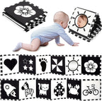 URMYWO Black and White Tummy Time High Contrast Newborn Toys 0-3 Months, Soft Baby Book, Visual Stimulation Montessori Sensory Infant Toys 0-6-12 Months, Shower Gift for Boys Girls