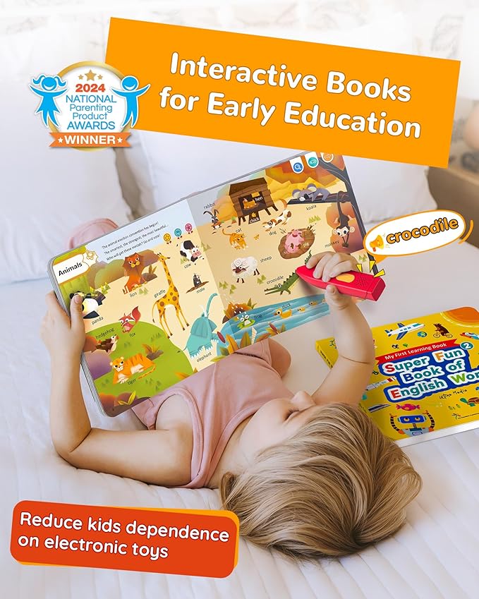 KOKODI Talking Pen Books Sets, Interactive Audio Sound Books Kids Learning Electronic Toys for Boys Girls, Autism Sensory Games, Early Educational Gifts Birthday Gifts for Toddlers Kids Age 2 3 4 5