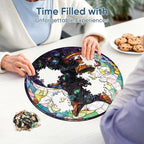 Reouinty Wooden Puzzle for Adults, Black Cat Wooden Jigsaw Puzzles(11.2 * 11.2in-200pcs), Unique Animal Shape Wood Cut Puzzles Best Gift for Adults and Kids Family Game