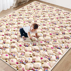Baby Play Mat - 65" X 50",Premium Thicker Foam One-Piece Crawling Mat, Machine Washable, Extra Large Anti-Slip Activity Playmat for Babies, Toddlers & Infants