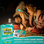 QUOKKA Who Knows Better? - Original - Family Card Trivia Game | Fun Learning & Educational Questions for Families | Suitable for Boys & Girls