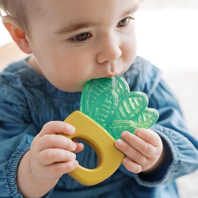 Dr. Brown's AquaCool Water-Filled Teether, Cooling Baby Teether Toy for Sore Gums, Green Cactus, BPA Free, 3m+, 4 Pack