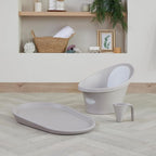 Shnuggle Newborn Baby Bath | Built in Support Bump and Soft Backrest | Suitable from Newborn | Bath Seat Support Includes Plug | Taupe