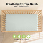 KeaBabies 2-Pack Muslin Crib Sheets for Boys, Girls - 100% Organic Cotton Fitted Baby Crib Mattress Sheet, Soft Breathable Standard Toddler Bed Cover Bedding Set, Neutral, Durable 52x28 (Willow)