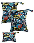 ALVABABY 3 Cloth Diaper Wet Dry Bags Waterproof Reusable with Two Zippered Pockets Travel Beach Pool Daycare Soiled Baby Items Yoga Gym Bag for Swimsuits or Wet Clothes Small medium Large 3L-SML09