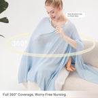 Nursing Cover for Breastfeeding – Privacy Breast Feeding Covers for Women – Soft Lyocell Fabric, Lightweight & Breathable – Multi-Use Scarf, Shawl, Baby Blanket – One Size – with Laundry Bag