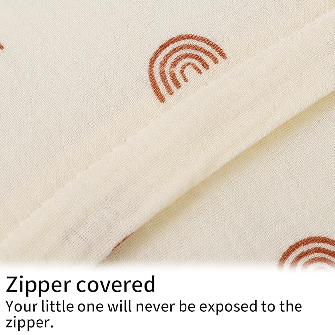 Onacosht Muslin Nursing Pillow Cover Soft 100% Cotton Feeding Pillow Slipcover Fits Standard Infant Nursing Pillow for Boy and Girl, Rainbow Printing