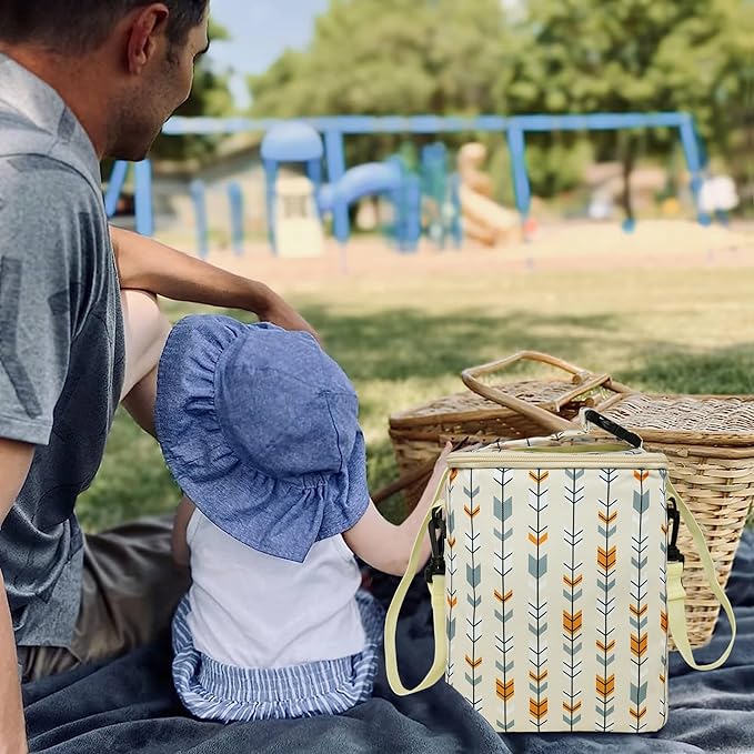 Breastmilk Cooler Bag with Ice Pack Fits 4 Baby Bottles Up to 9 Ounce Insulated Baby Bottle Bag Breast Milk Cooler on The Go with Strap Baby Bottle Cooler Bag for Nursing Mom Daycare or Travel