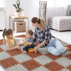 Skyweaver 12 Tiles Soft Non-Toxic Baby Play Mat for Floor EVA Foam Jigsaw Puzzle Play Mat, Interlocking Squares with 0.6inch for Babies, Toddlers & Kids Gym, Nursery, Playroom, Gray