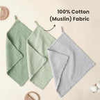 Konssy 10-Pack Muslin Baby Washcloths,100% Cotton Baby Wash Cloths for Newborn Kids Girls & Boys, Soft & Absorbent Washcloths