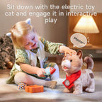TUMAMA Toy Cat for Kids, Cute and Realistic Kitty Toy That Walks, Meows, Tongues Out and Wags Tail, Interactive Electronic Cat Plush Toy with Leash, Best Gift for Boys and Girls Ages 3 4 5 6 7
