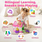 Montessori Toy for 1 Year Old Girl Gifts, Musical Bilingual Educational Toddler Toy Age 1-2 Yr 12-18 Month, First Birthday Gift for 1 Year Old Girl (Pink)