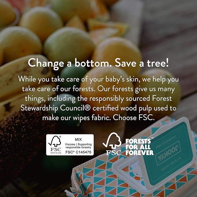 JOONYA Unscented Baby Wipes — Plant-Based, Fragrance-Free Bulk Diaper Wipes | Hypoallergenic, Non-Toxic & Biodegradable Wet Wipes for Sensitive Newborn Skin | 12 Packs of 80 Wipes (960 Total)