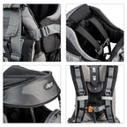 ClevrPlus Canyonero Camping Baby Backpack Hiking Kid Toddler Child Carrier with Stand and Sun Shade Visor, Black