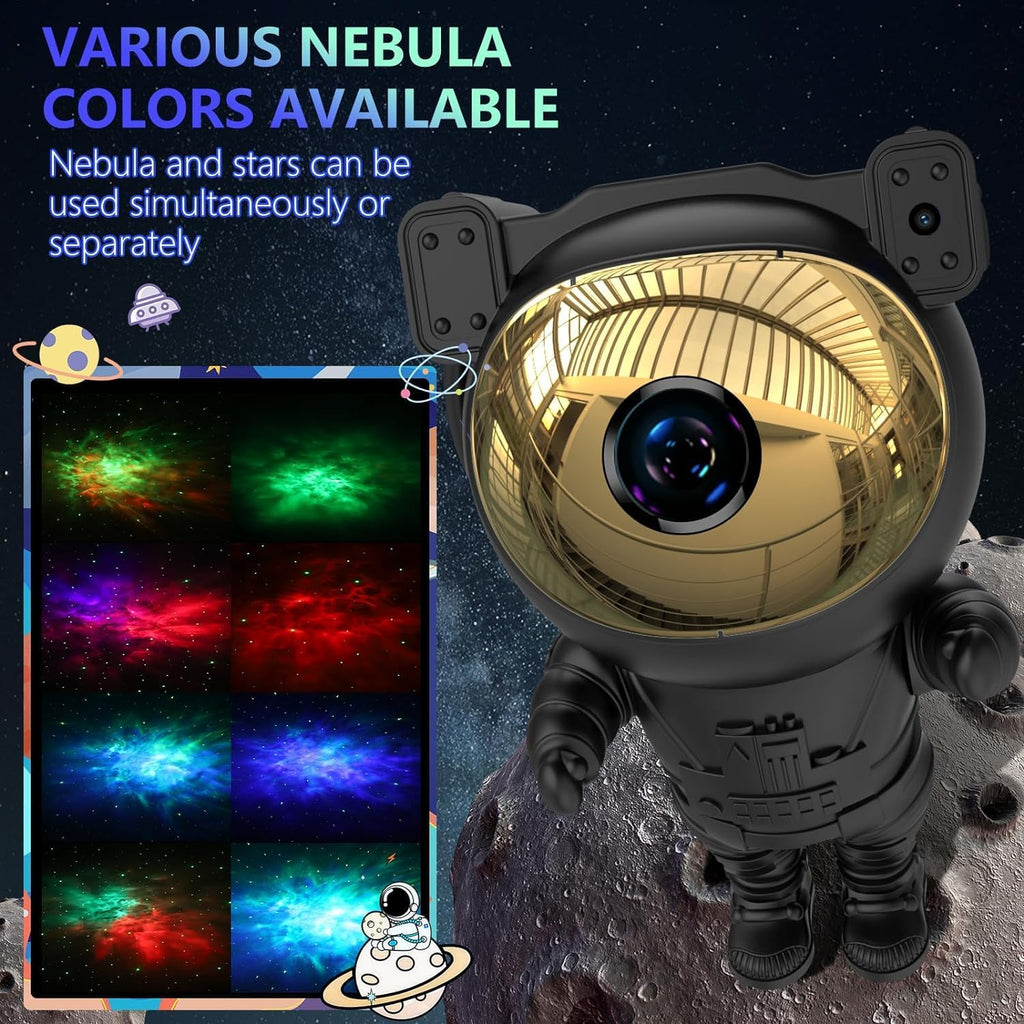Astronaut Galaxy Projector Night Light,Star Projector Galaxy Light with Nebula,Starry Ceiling LED Lamp Space Buddy Projector with Timer and Remote for Bedroom,Kids Room Decor, Birthdays Gift(Black)