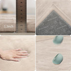 ACOMOPACK Baby Play Mat for Floor 1.3" Thick Memory Foam Play Mat 79"×157 Tummy Time Crawling with Non-Slip Bottom for Living Room,Nursery,Soft Velvet Playpen Mats for Kids,Infants（Beige）