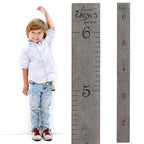 Wooden Growth Chart for Wall - Height Growth Chart for Kids, Kid Height Wall Chart, Height Measurement for Wall, Height Chart for Kids - Love Grows Here, Skinny Grey (63""x5.75"")