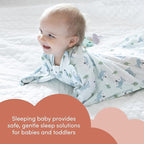 SleepingBaby Zipadee-Zip Transition Swaddle - Cozy Baby Swaddle Blanket with Zipper Convenience - Roomy Wearable Blanket for Easy Diaper Changes - Happy Wolf, Small (4-8 Month)