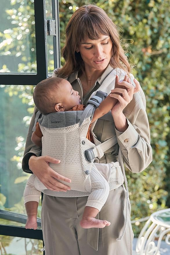 BabyBjörn Baby Carrier Harmony, Cream, 3D Mesh, 3-in-1 Ergonomic Baby Carrier; Newborn, Facing-in, Outward-Facing, and Back Carrying Positions Supported (7-40 lbs), Newborn to Toddler