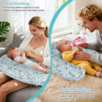 Nursing Pillow for Breastfeeding & Bottle Feeding - Ergonomic C-Shape Design with Breathable Filling & Removable Washable Cover, Supports 0-18 Months (Feeding, Tummy Time, Sitting)
