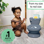 Ingenuity My Size Potty Pro in Blue, Infant Potty Training Toilet, Lifelike Flushing Sound, for Ages 18 Months, Up to 50 Pounds