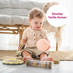 Edushape Original Sensory Ball for Baby - 4" Deflated with Pump - Boho Chic Color - Enhances Gross Motor Skills for Kids 6 Months & Up - Stocking Stuffer