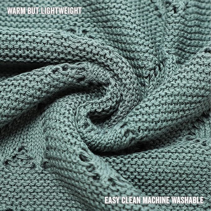 Heirloom Knit Heart Receiving Blanket for Boys and Girls - 100% Luxury Cotton Baby Blanket - Soft Warm Swaddle Receiving Receiving Blanket for Newborns Infants & Toddlers (Hunter Green)