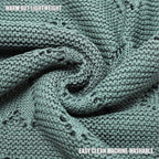 Heirloom Knit Heart Receiving Blanket for Boys and Girls - 100% Luxury Cotton Baby Blanket - Soft Warm Swaddle Receiving Receiving Blanket for Newborns Infants & Toddlers (Hunter Green)